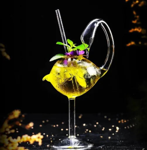 Creative Glass Swan Juice Cup and Spiral Cocktail Glass