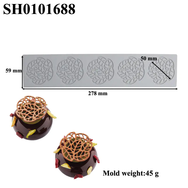 Silicone Leaf-Shaped Platter Molds for Desserts