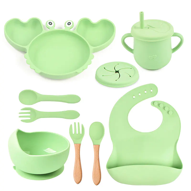 Silicone Crab Feeding Set with Suction Bowl and Spoon
