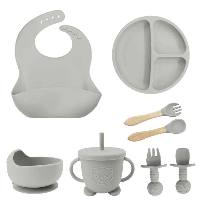 Silicone Dinnerware Set for Kids - 8 Piece Set