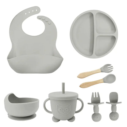 Silicone Dinnerware Set for Kids - 8 Piece Set