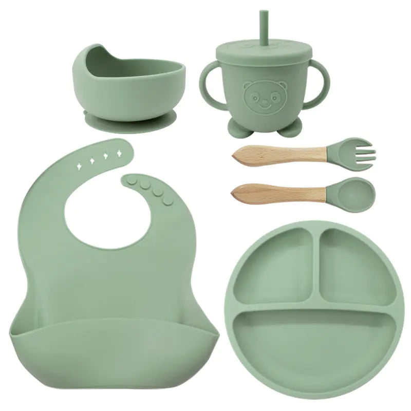 Silicone Dinnerware Set for Kids - 8 Piece Set