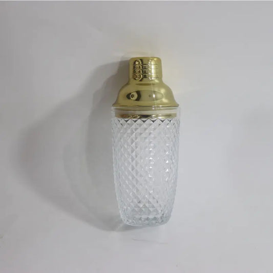 400ML Golden Glass Cocktail Shaker with Stainless Lid