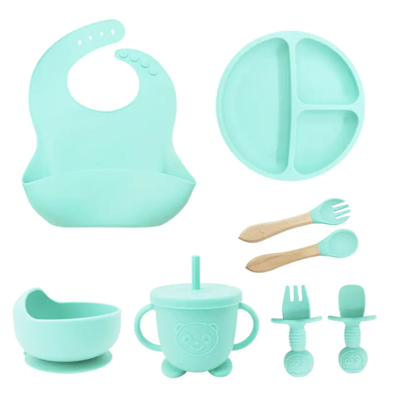 Silicone Dinnerware Set for Kids - 8 Piece Set