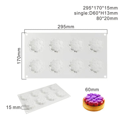 Heart-Shaped Sandstone Cake Silicone Mold and Steel Ring