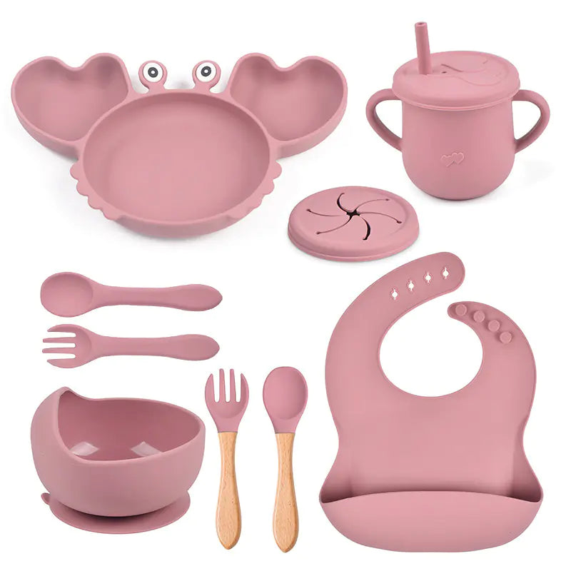 Silicone Crab Feeding Set with Suction Bowl and Spoon