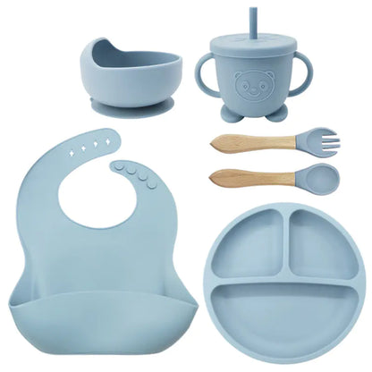 Silicone Dinnerware Set for Kids - 8 Piece Set