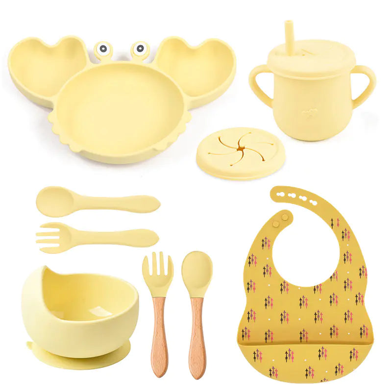 Silicone Crab Feeding Set with Suction Bowl and Spoon