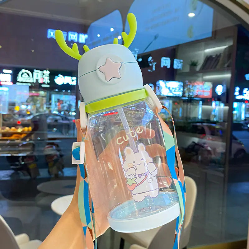 New Cartoon Water Cup with Straw for Kids (Wholesale)