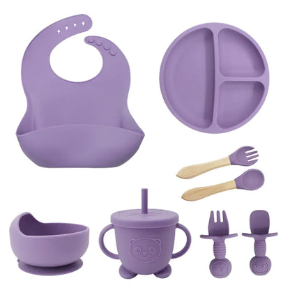 Silicone Dinnerware Set for Kids - 8 Piece Set