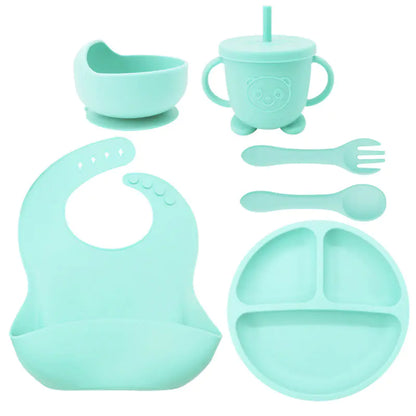 Silicone Dinnerware Set for Kids - 8 Piece Set