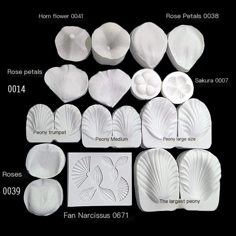 3D Silicone Molds for Leaf and Petal Decorations