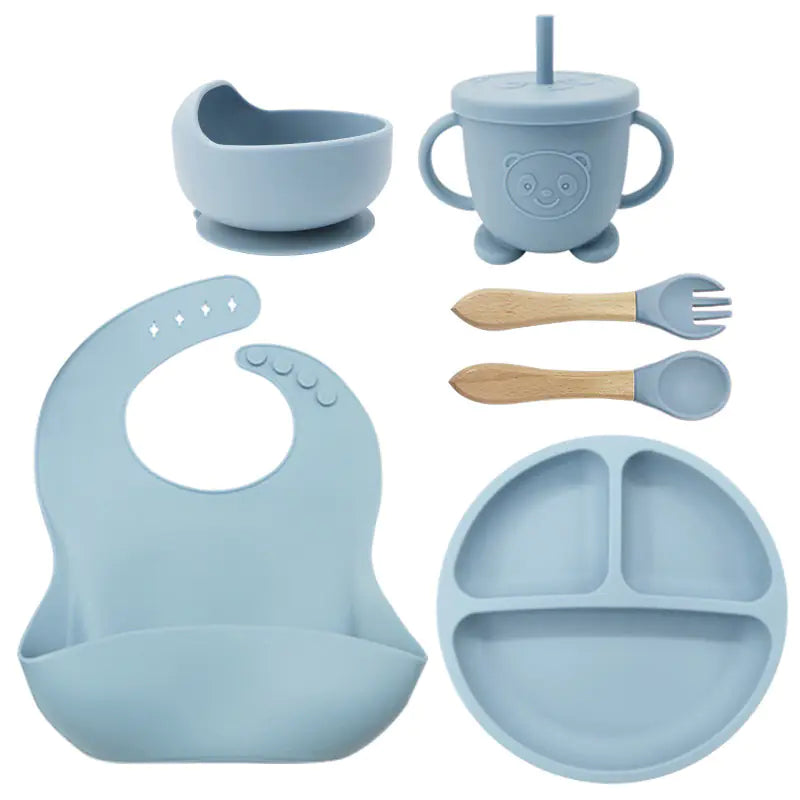 Silicone Dinnerware Set for Kids - 8 Piece Set