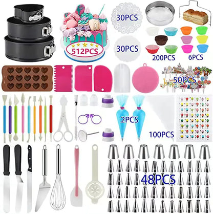 507-Piece Cake Decorating Set with Tools and Bags