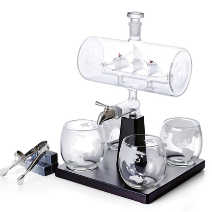 Glass Sailing Wine Bottle Container