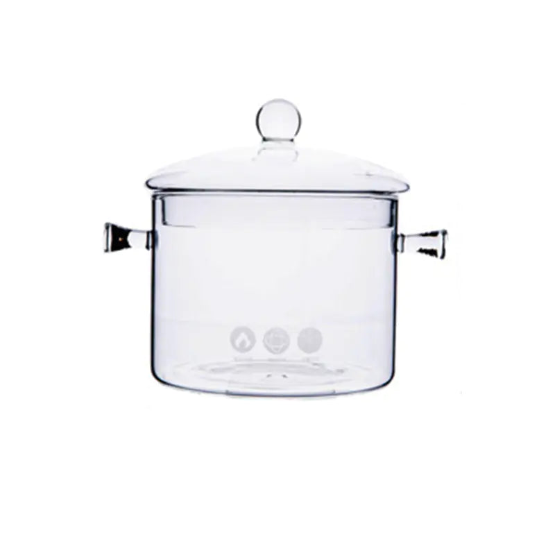Glass Double-Handled Soup Pot with Electric Stove