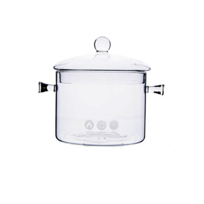 Glass Double-Handled Soup Pot with Electric Stove