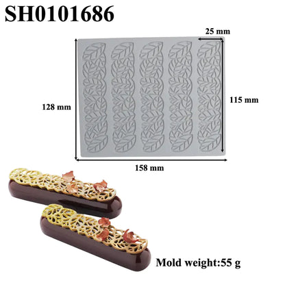 Silicone Leaf-Shaped Platter Molds for Desserts