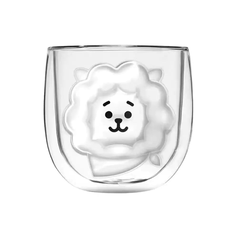 Wholesale Creative Cartoon Double-Layer Bear Glass Cup