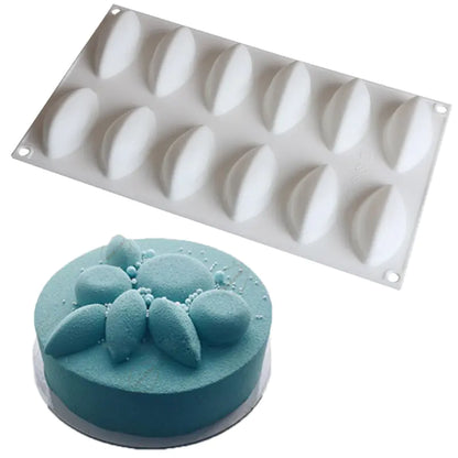 12-Cavity Mango Mousse Cake Silicone Mold for DIY
