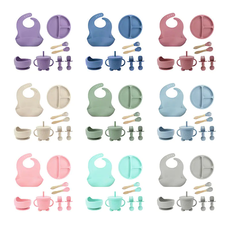 Silicone Dinnerware Set for Kids - 8 Piece Set