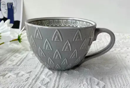 Artistic Ceramic Breakfast Mug - Large Capacity Cup