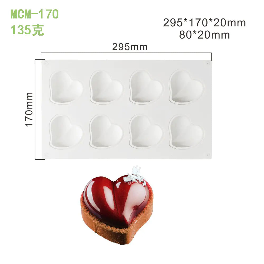 Heart-Shaped Sandstone Cake Silicone Mold and Steel Ring