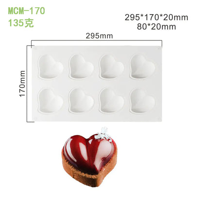Heart-Shaped Sandstone Cake Silicone Mold and Steel Ring