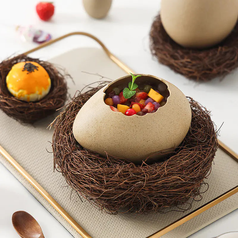 Creative Bird Nest Dessert Ceramic Bowl for Dining