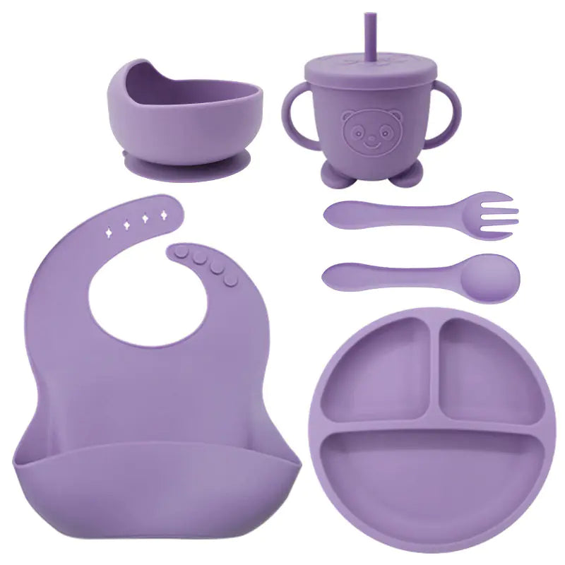 Silicone Dinnerware Set for Kids - 8 Piece Set