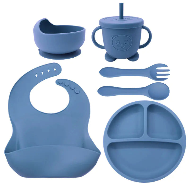 Silicone Dinnerware Set for Kids - 8 Piece Set