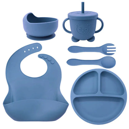Silicone Dinnerware Set for Kids - 8 Piece Set