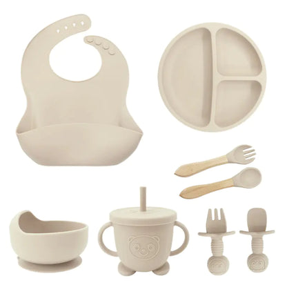 Silicone Dinnerware Set for Kids - 8 Piece Set