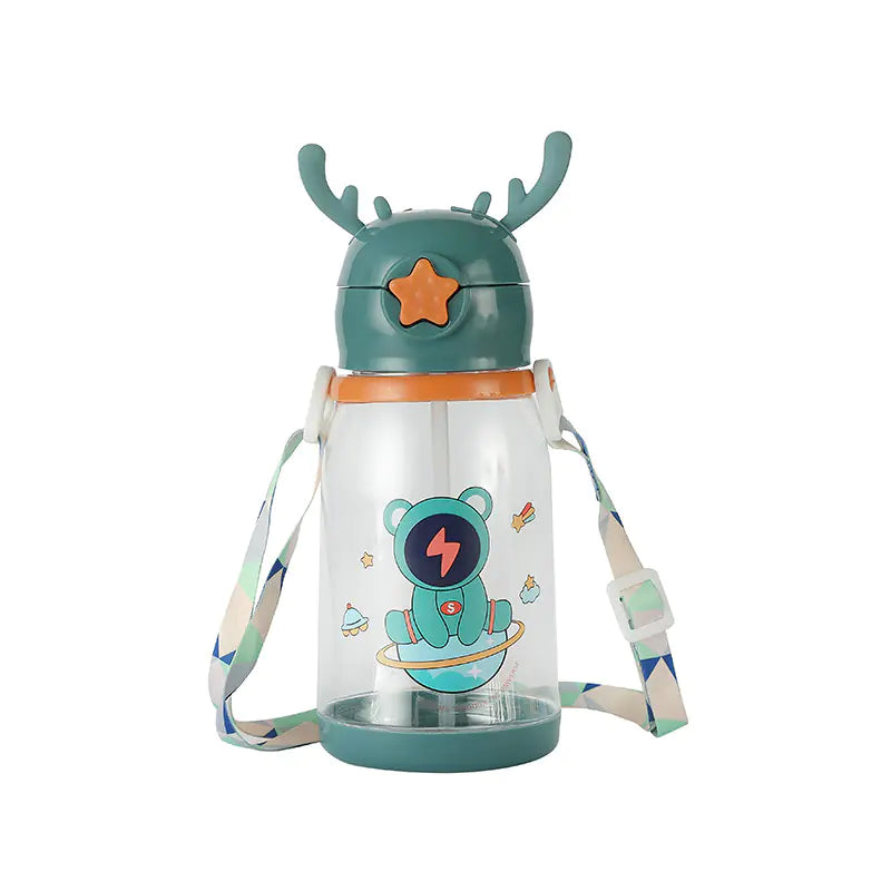 New Cartoon Water Cup with Straw for Kids (Wholesale)