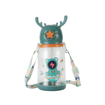 New Cartoon Water Cup with Straw for Kids (Wholesale)