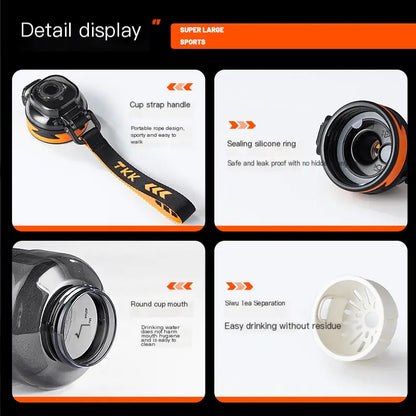 TKK 2000ml Sports Water Bottle for Outdoor Fitness