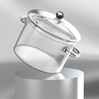 Glass Double-Handled Soup Pot with Electric Stove