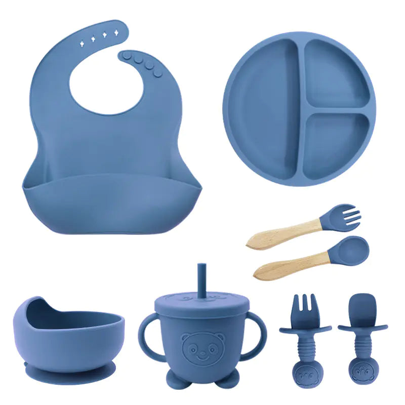 Silicone Dinnerware Set for Kids - 8 Piece Set