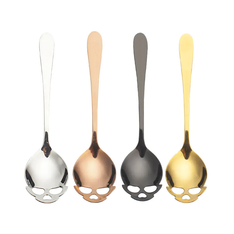 304 Stainless Steel Creative Skull Dessert Spoon Set