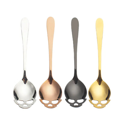 304 Stainless Steel Creative Skull Dessert Spoon Set
