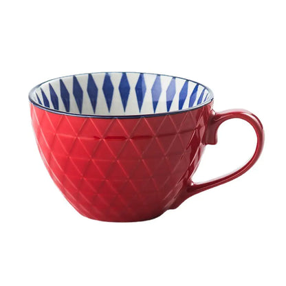 Artistic Ceramic Breakfast Mug - Large Capacity Cup