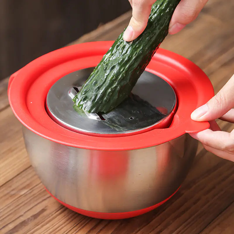 Stainless Steel Mixing Bowl with Silicone Base and Lid