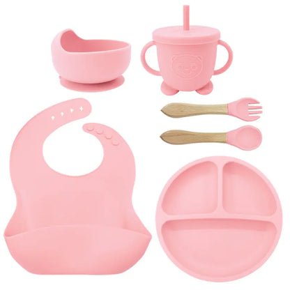 Silicone Dinnerware Set for Kids - 8 Piece Set