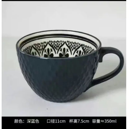 Artistic Ceramic Breakfast Mug - Large Capacity Cup