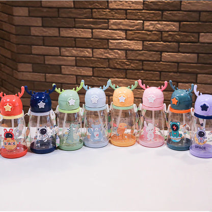 New Cartoon Water Cup with Straw for Kids (Wholesale)