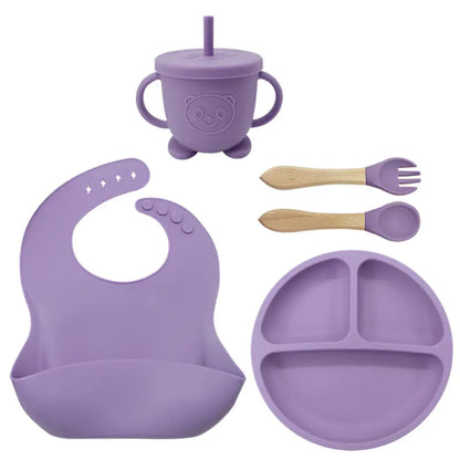 Silicone Dinnerware Set for Kids - 8 Piece Set