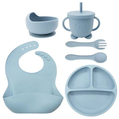 Silicone Dinnerware Set for Kids - 8 Piece Set