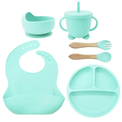 Silicone Dinnerware Set for Kids - 8 Piece Set