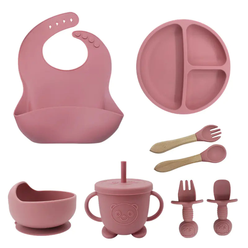 Silicone Dinnerware Set for Kids - 8 Piece Set