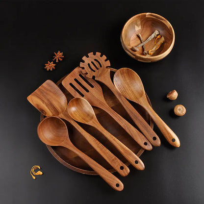 Wholesale 7-Piece Teak Kitchen Utensil Set
